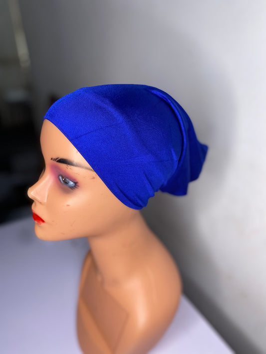 T&C  simple women Royal blue plain turban cap