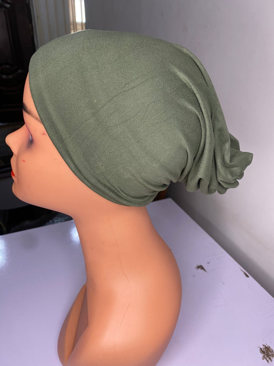 T&C  simple women green plain turban cap