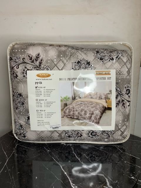 Ramsziza Double Summer Bedding Set- 8-Pieces-Holland-Beige-Brown-Flowery