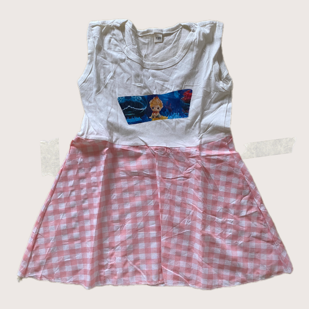 Tots & Togs Pink Gingham Dress Graphic