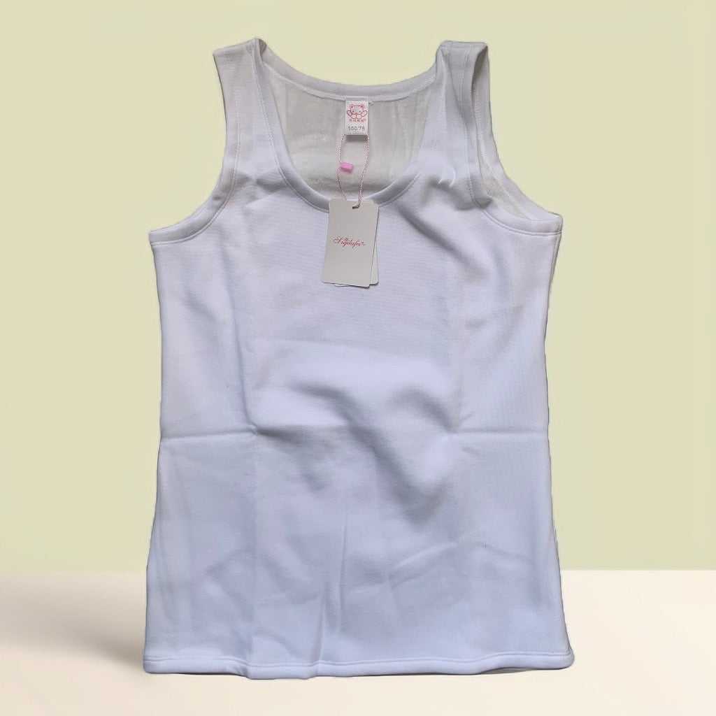 Tots & Togs Round Neck Tank Top - White