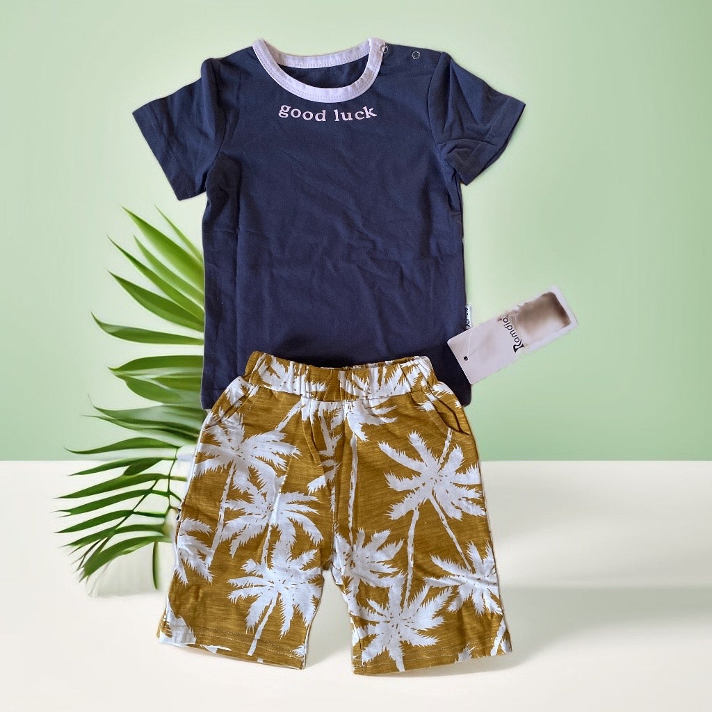 Tots & Togs Baby Goodluck Palm Shorts 2pc Set