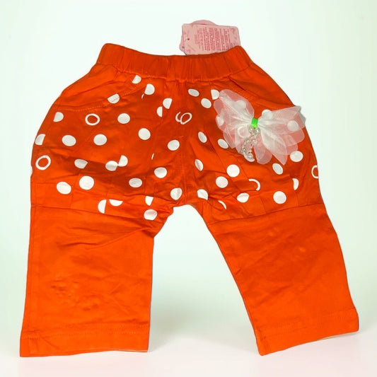 Tots & Togs Orange Bow Lace Girls Joggers