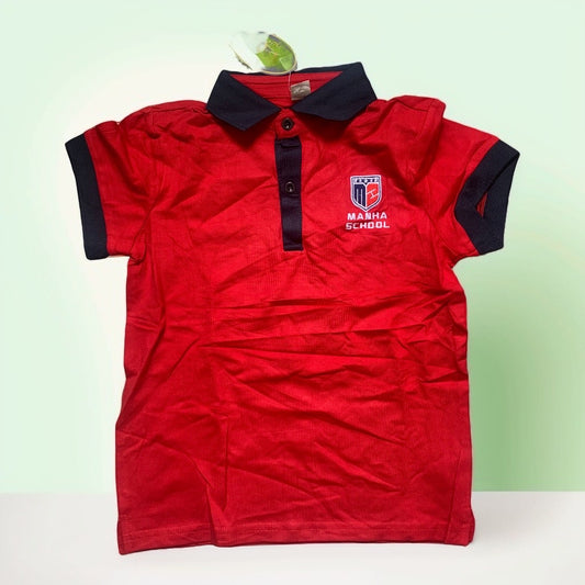 Tots & Togs Manha Short Sleeve Polo Shirt - Red