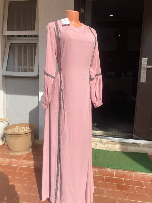 A.A Royal. Egyptian Abaya Fitted side Pink