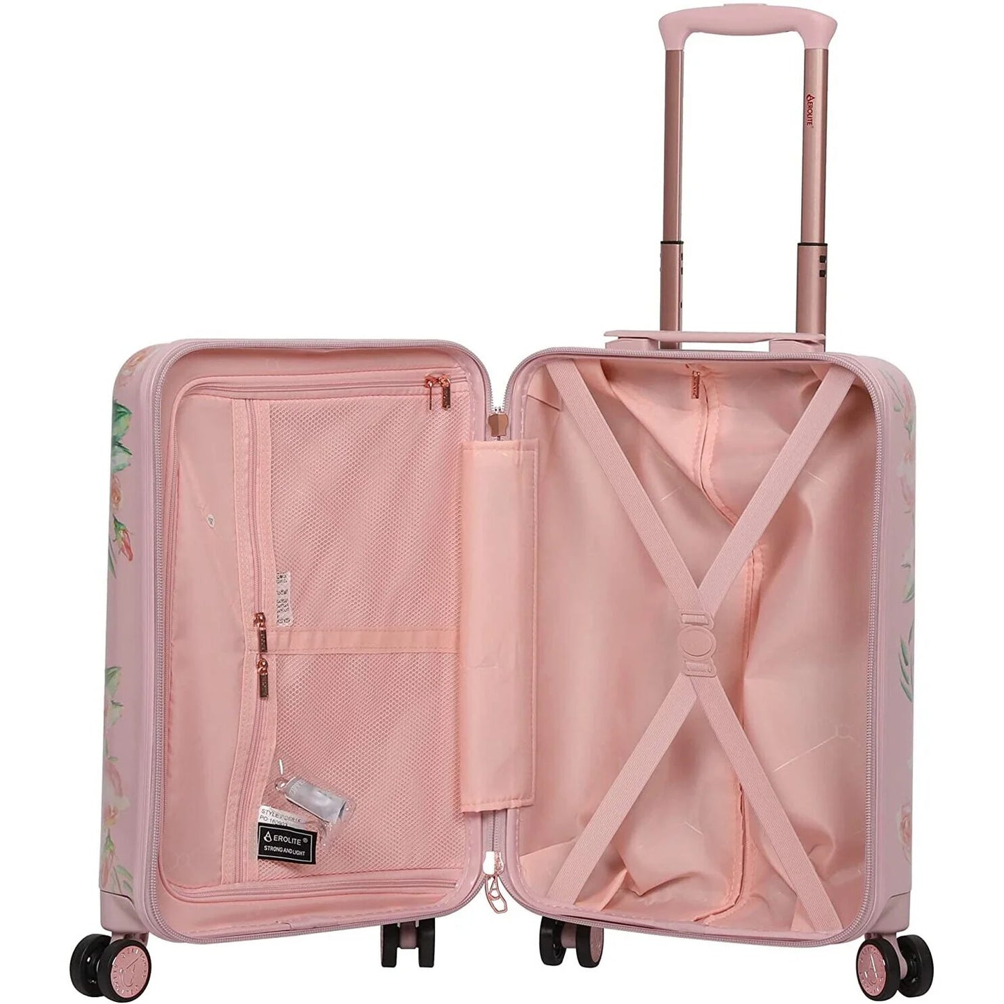 Aerolite (55x35x20cm) Premium Hard Shell Designer Cabin Suitcase: Rose Blush