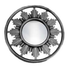 Generic Style Wall Mounted Sunburst Motif Mirror in Silver