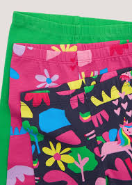 Matalan Girls 3 Pack Green Print Leggings (9mths-3yrs)