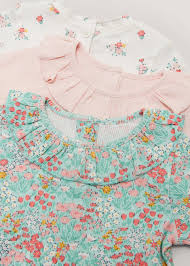 Matalan Baby 3 Pack Multicoloured Ribbed Long Sleeve T-Shirts (Newborn-6mths)