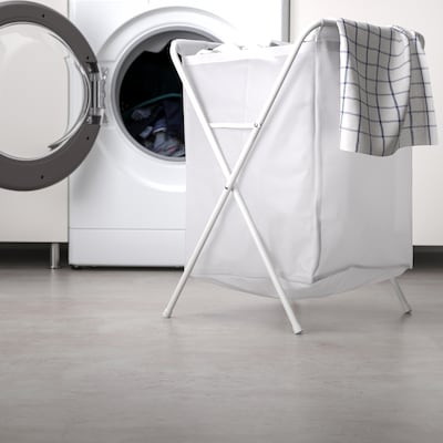 JÄLL Laundry bag with stand - white