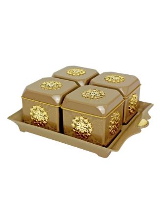 NAYASA  Dry Fruit Tray with Leakproof Containers Florentine Brown