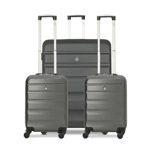 Aerolite Lightweight Hard Shell Suitcase Luggage Set with 4 Spinner Wheels 2Cabin, 1 large