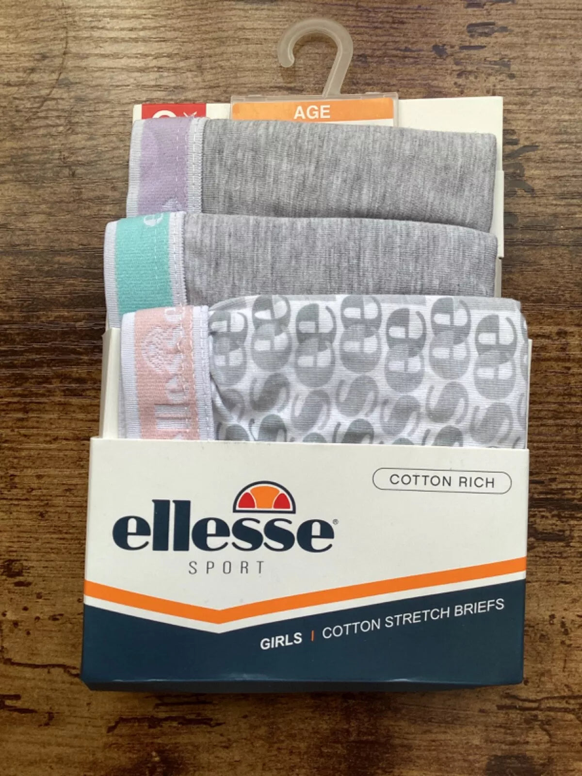 Ellesse Three Pack Grey Branded Briefs