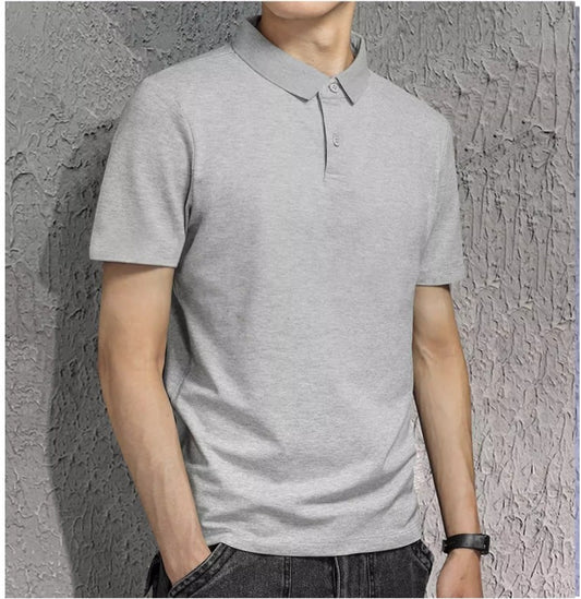 LGF Men's Regular-Fit Polo Shirt Short Sleeve Casual Tops - Gray