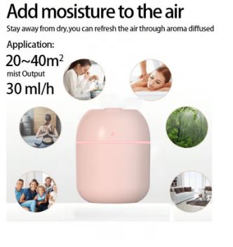 Generic One Piece Mini USB Humidifier 220ml For Home, Pregnant Women, Children'sRoom, Office Desk, quiet, With Fresh Air And Aromatherapy Function