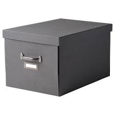 IKEA TJOG Storage box with lid, dark grey