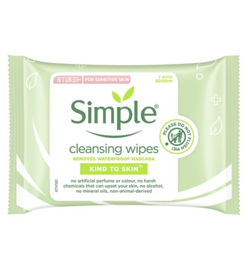 Simple Kind to Skin Cleansing Facial Wipes - 7 Biodegradable Wipes
