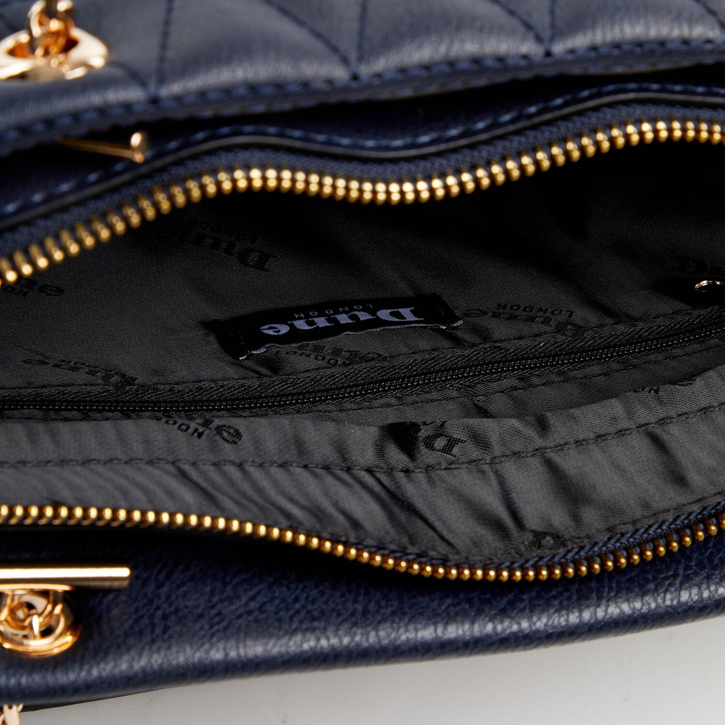 DUNE Navy Quilted Denzie Tote Bag