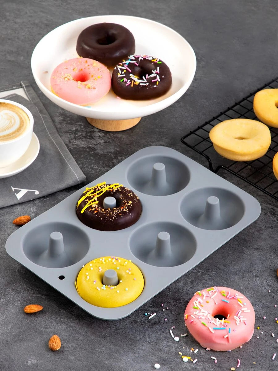 1pc Silicone Donut Mold - Grey