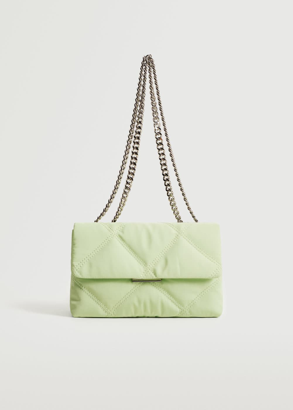 Mango Quilted chain bag Light Green