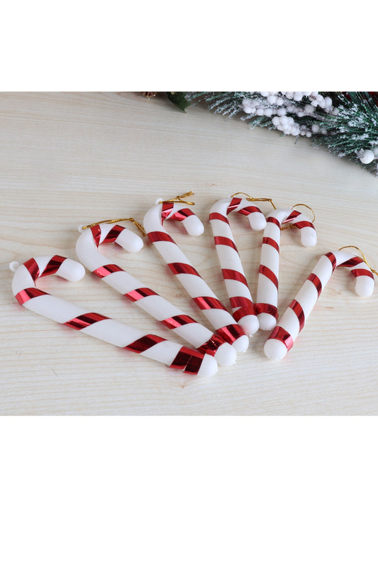 Christmas Pine Tree Ornament Candy Sticks 6 Pcs  Size: Mixed