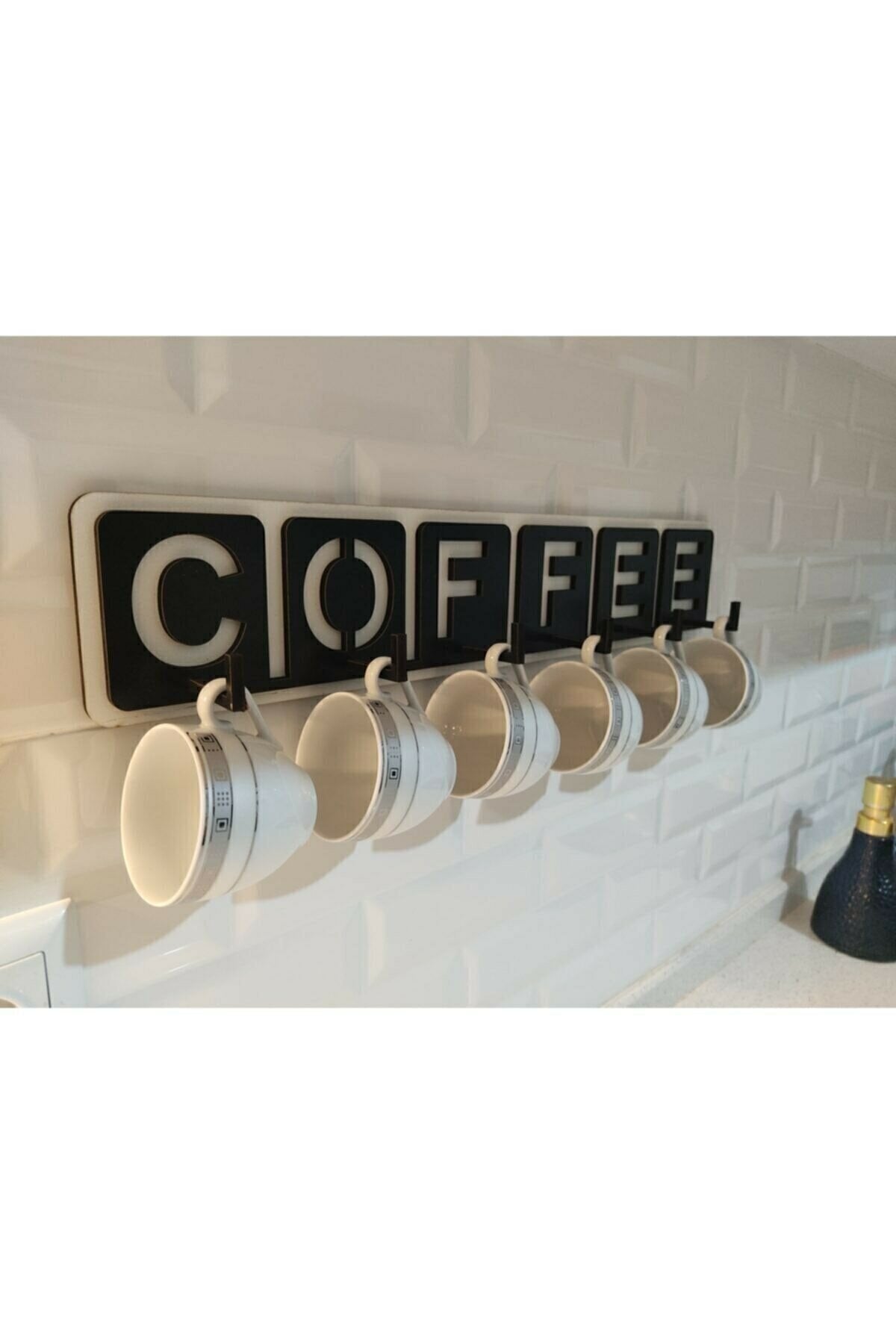 GÜNEŞ LASER Decorative Coffee Written Kitchen Cup And Mug Hanger 45cm X 10cm