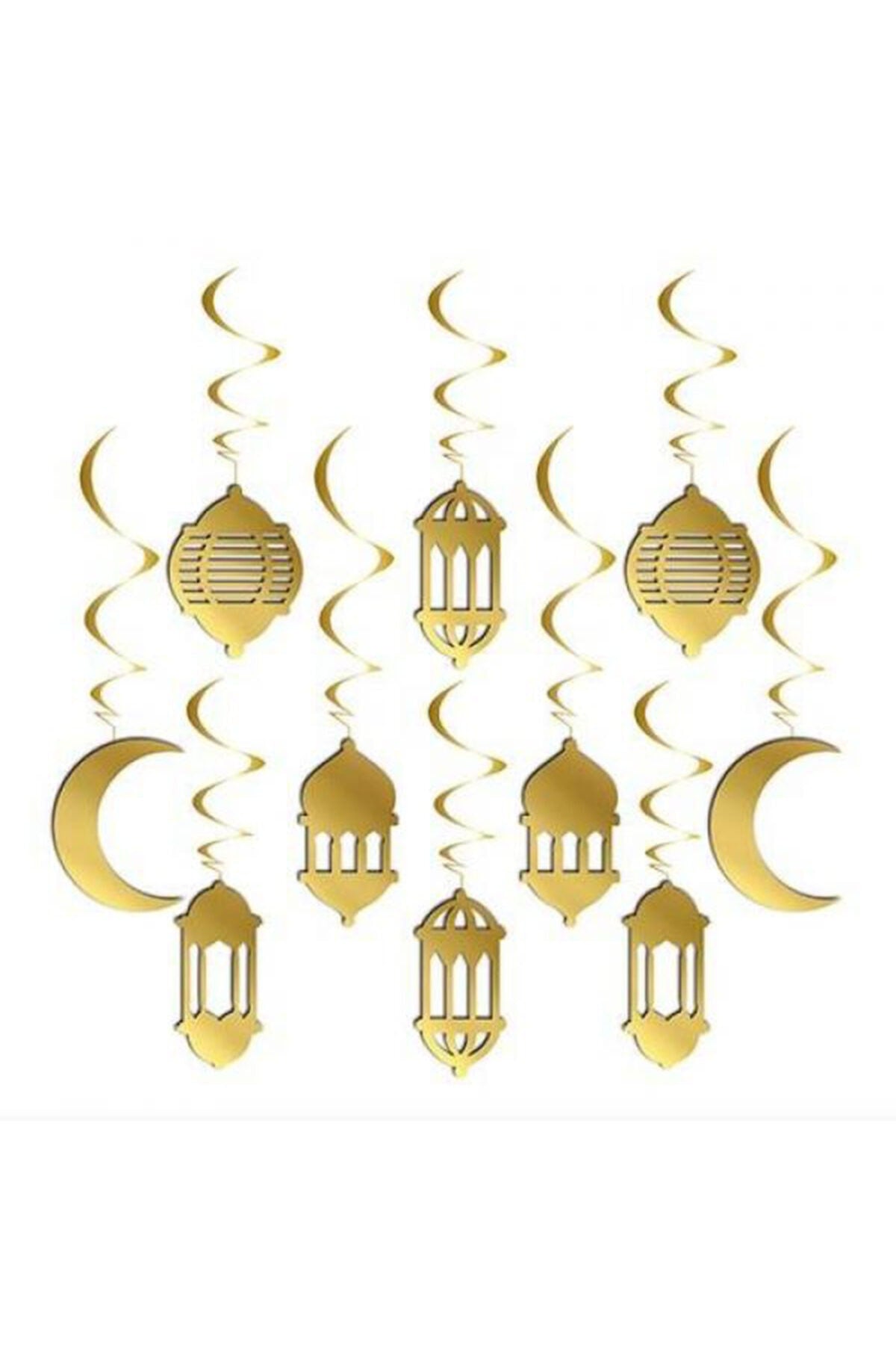 Huzur Party Store 10 Lu Gold 3d Ceiling Ornament Welcome Ya City Eid al-Fitr Sultan of 11 Months Suspended Religious Islamic Ornament HZRRAMAZANFOLYOBALONA