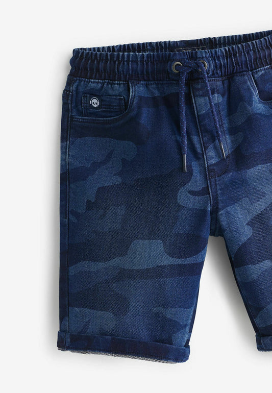 NEXT Blue Camo Jersey Denim Shorts