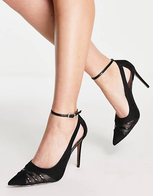 ASOS DESIGN Poster cut out High Heeled Court Shoes in Black