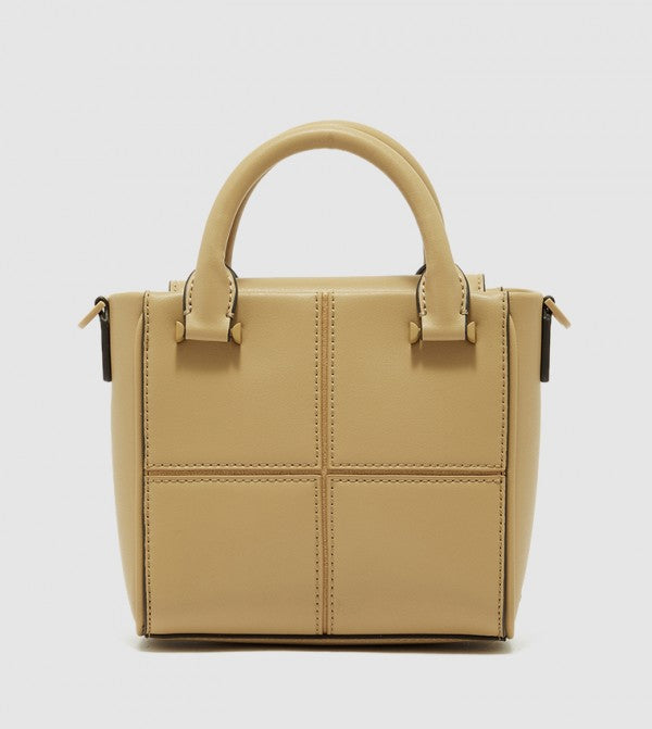Charles & Keith Textured Panelled Top Handle Bag