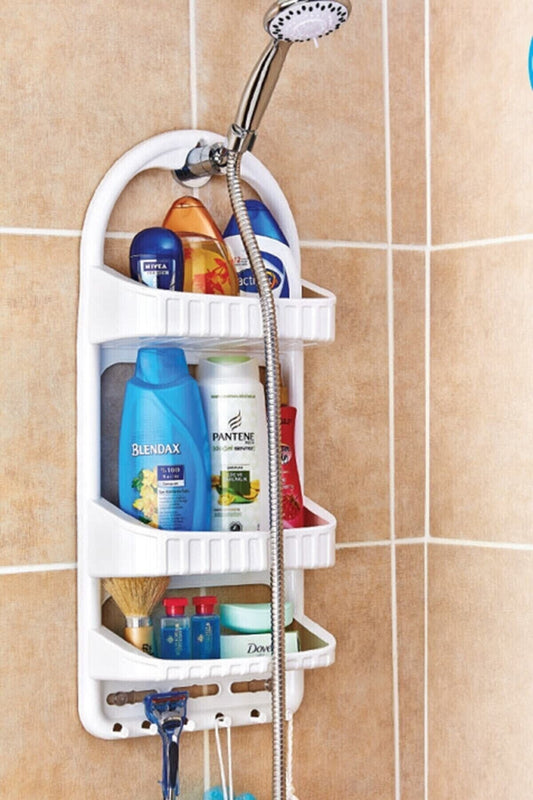 ELAVUSShampoo Rack with 3 Shelves Bathroom Shampoo Rack White Fma04674  Size