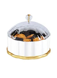 Candy Storage Box White/Gold/Clear 13cm