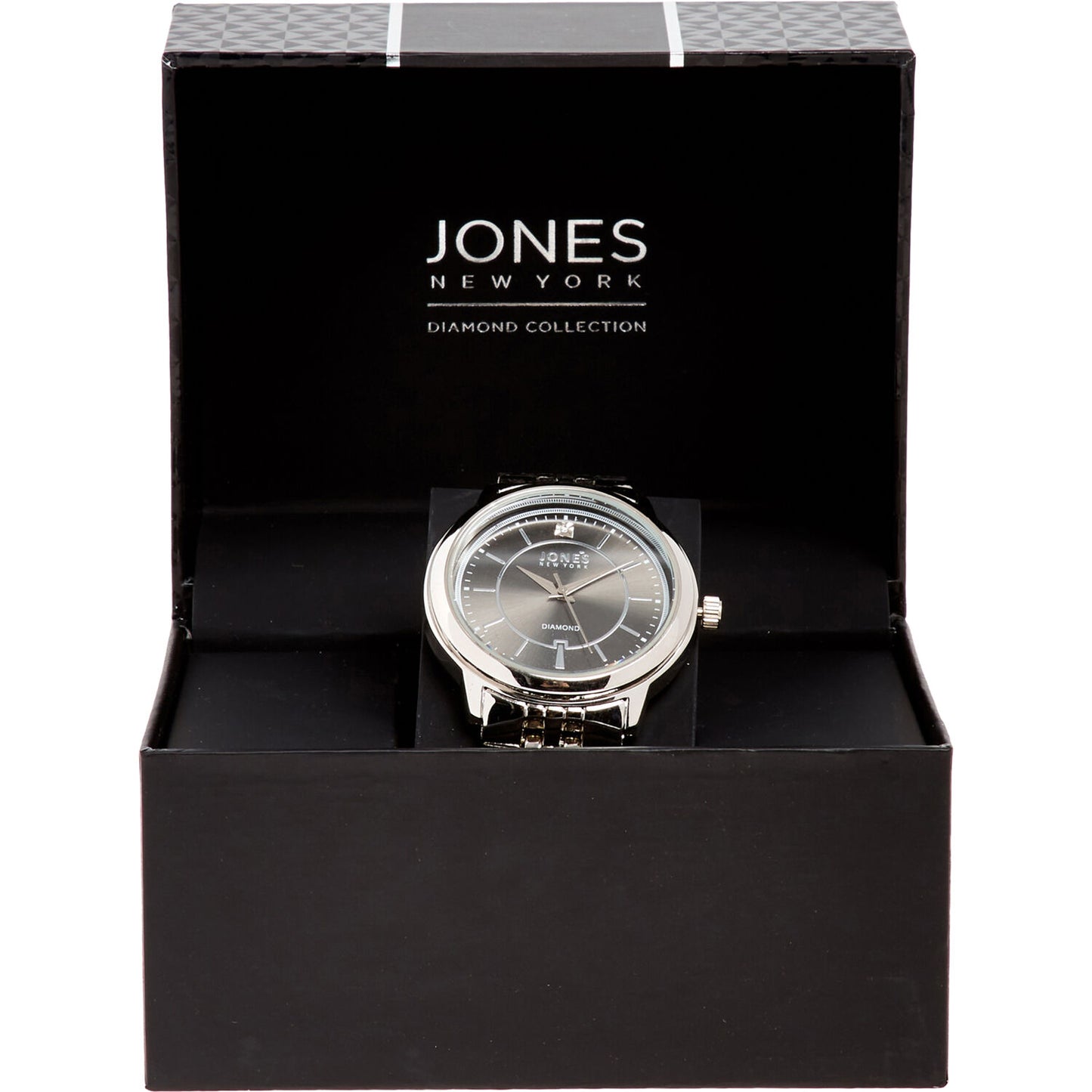 JONES NEW YORK Silver Tone Link Strap Watch