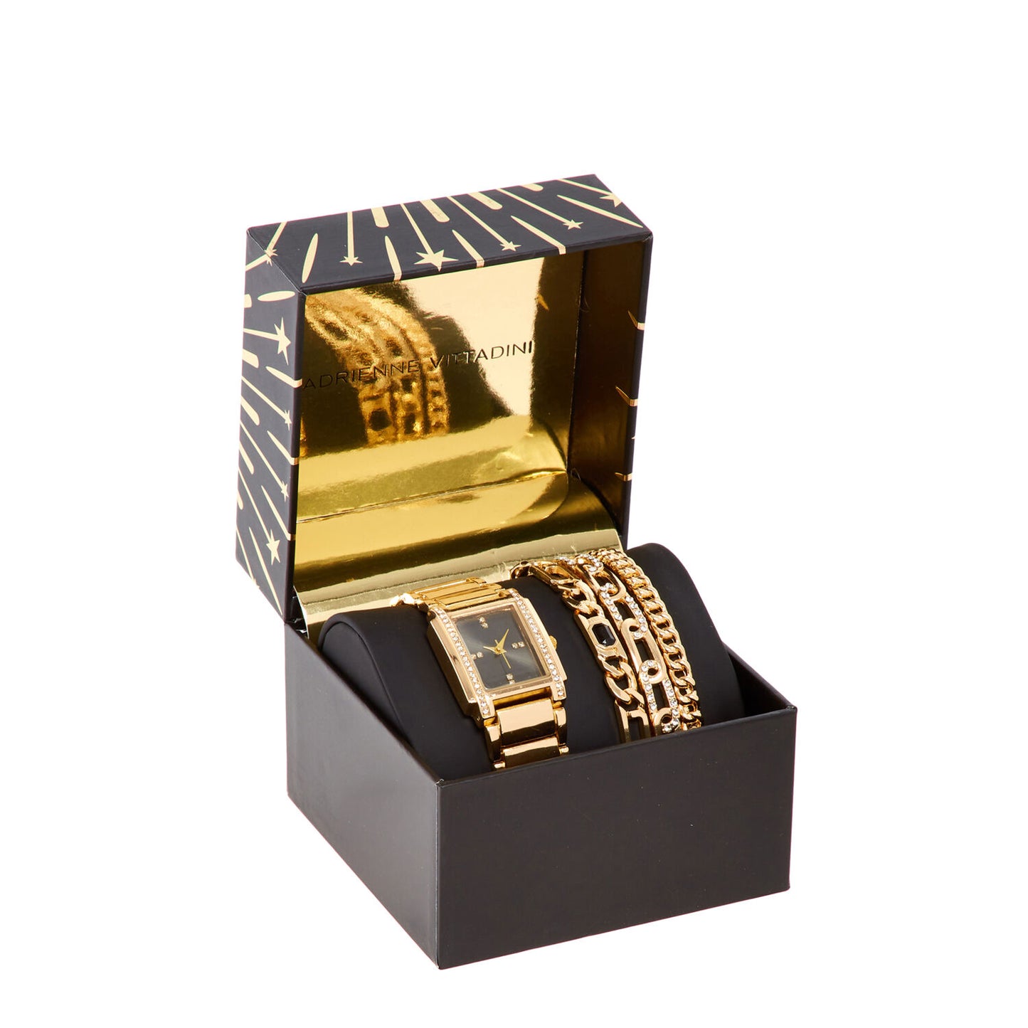 ADRIENNE VITTADINI Gold Tone Analogue Watch & Bracelets Set