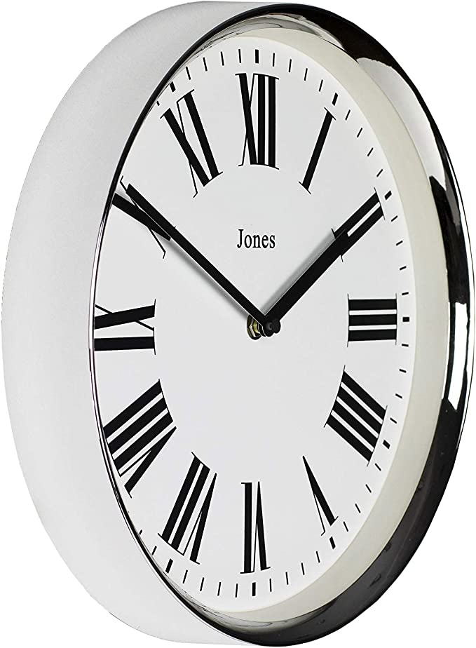 JONES CLOCKS Silver Heartbeat Wall Clock 30cm