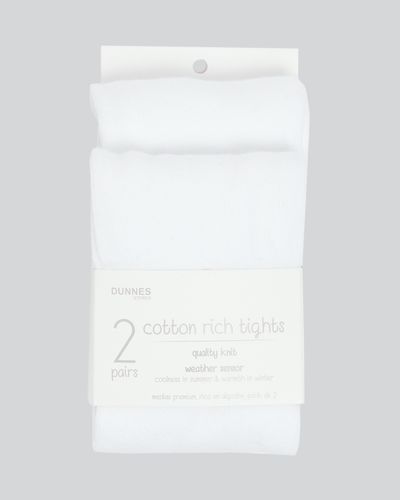 DUNNES PREMIUM COTTON-RICH TIGHTS - PACK OF 2