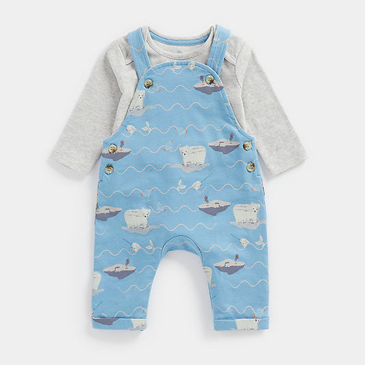 Mothercare Icy Waters Dungarees and Bodysuit Set