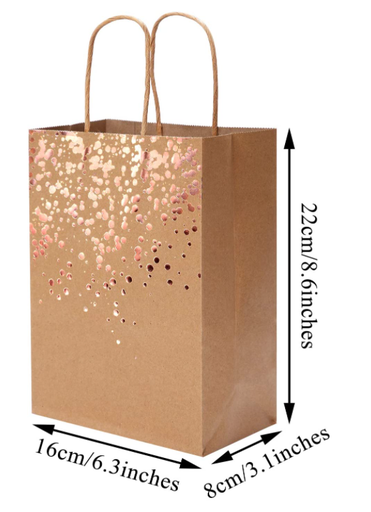 Tupa Party Pieces Dot Kraft Bag Paper Bags Birthday Wedding Bags: Brown