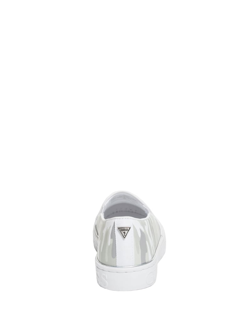 GUESS Gladis Floral Slip-On Sneakers- WHITE /GOLD