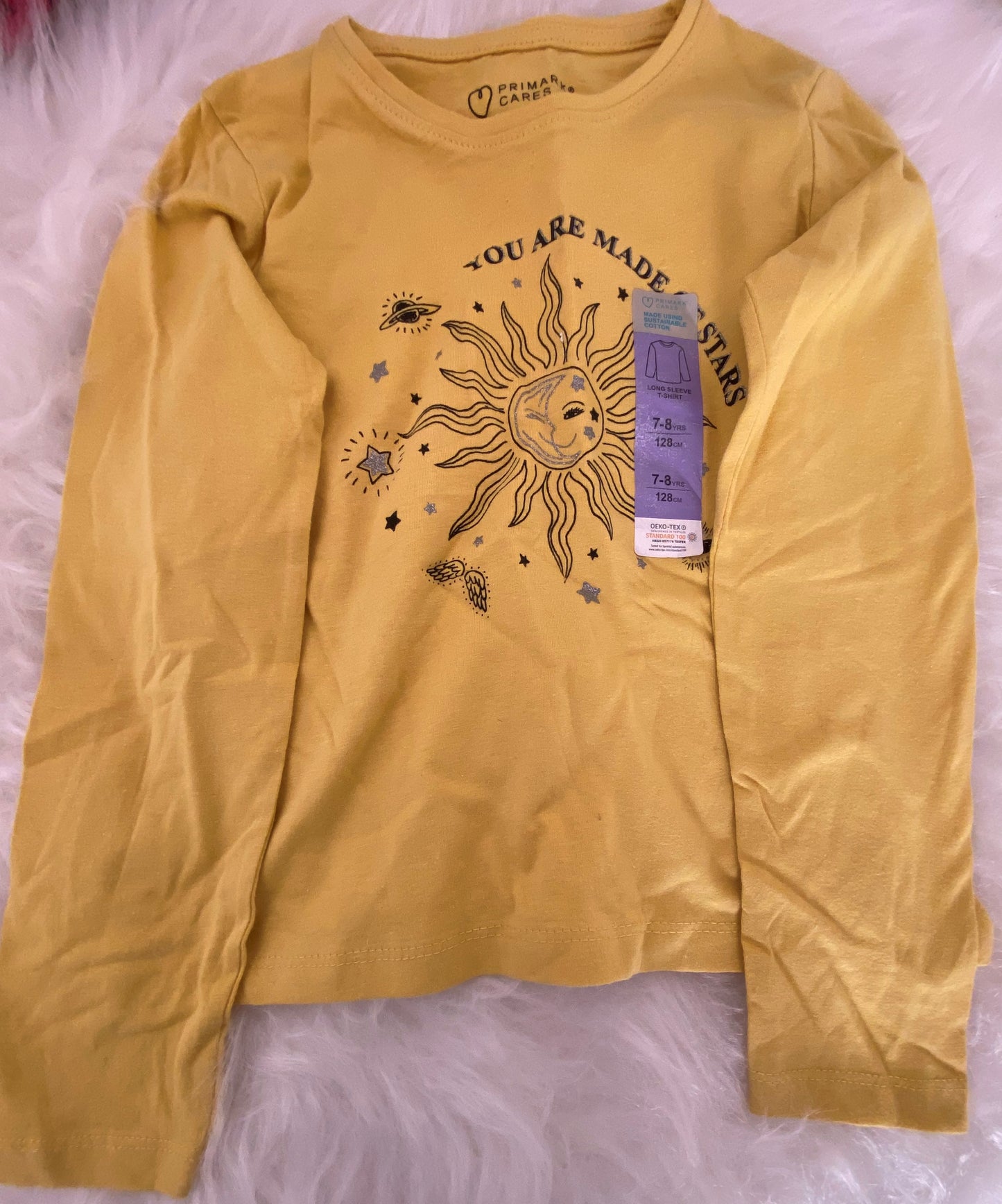 Primark You Are Made Of Stars T-shirt Mustard