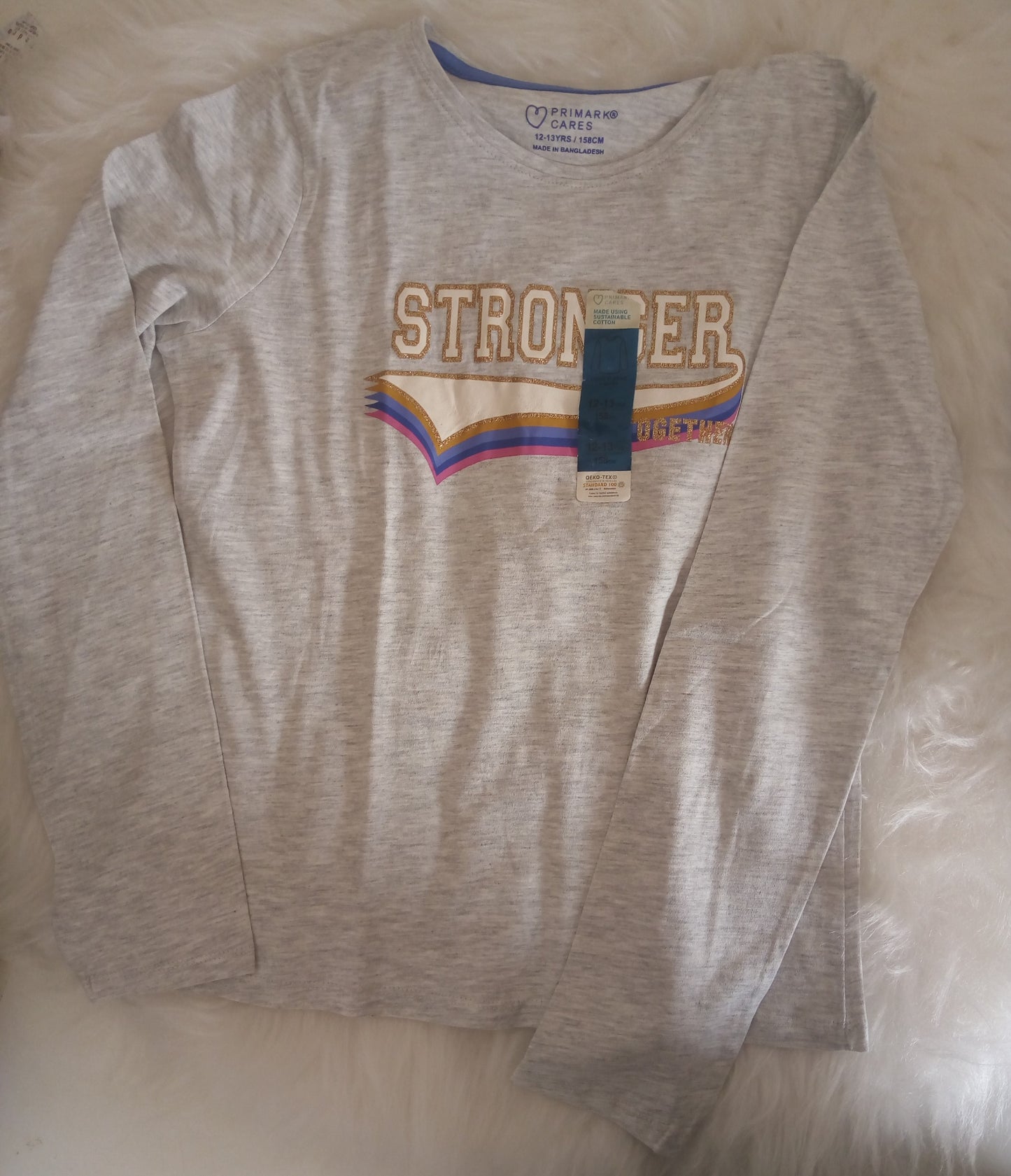 Primark Stronger Together T-shirt Grey