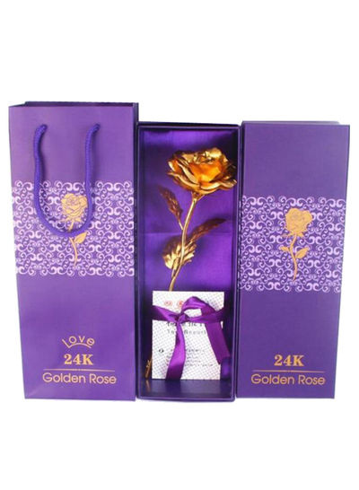 24K Gold Plated Rose Flower With Gift Box