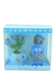 BABAZAM Decorative Flower Pot With Spring Smiley Blue