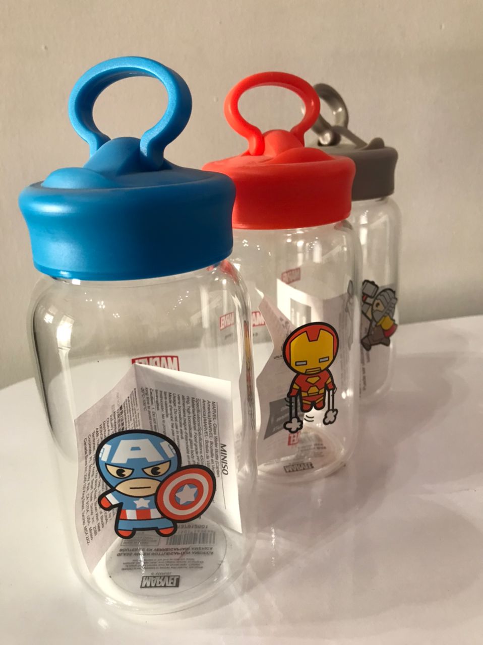 MARVEL- Glass Water Bottle