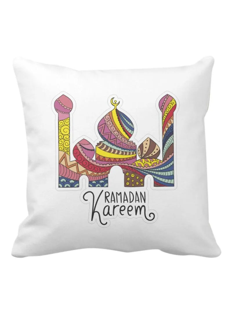 1st Piece Ramadan Compliment Printed Square Pillow White 40 x 40centimeter