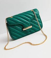 NEW LOOK Leather-Look Quilted Chain Strap Shoulder Bag