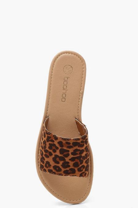 BOOHOO Basic Leopard Sliders