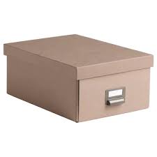 TJOG Storage box with lid, dark beige