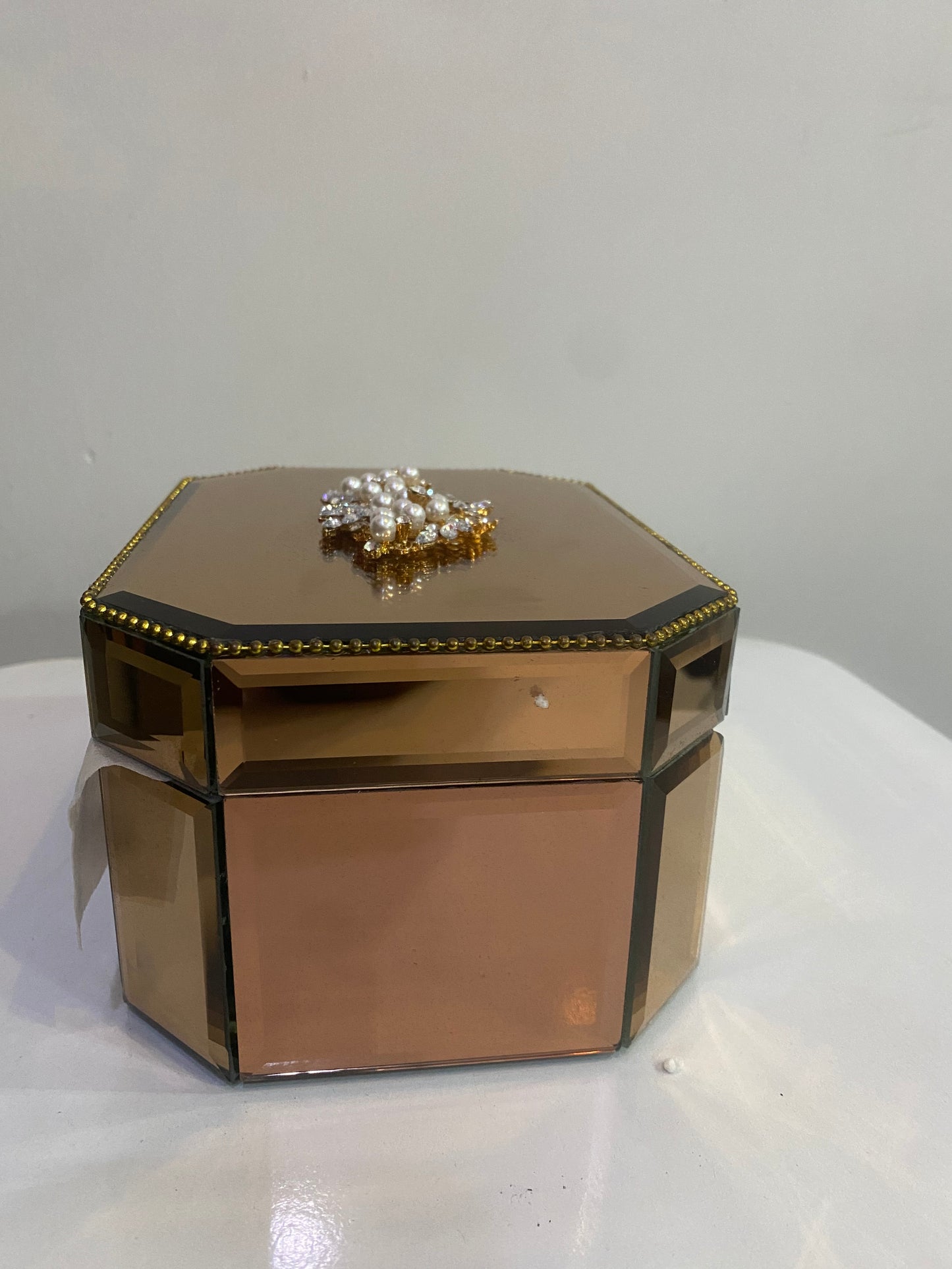 Bronze Reflective Jewellery Box 9x18cm