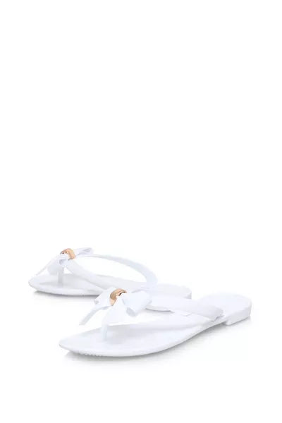 Carvela white 2025 flip flops